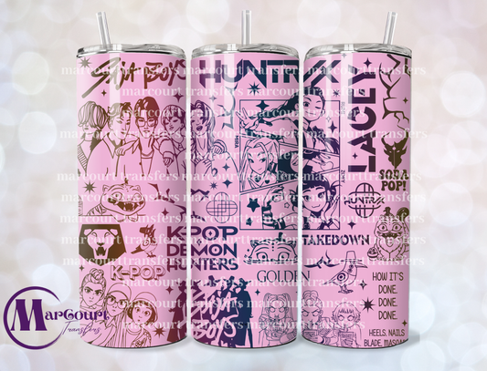 K POP DEMON HUNTERS 7-20-SKINNY TUMBLER TRANSFER