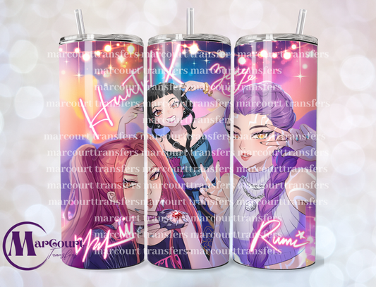 K POP DEMON HUNTERS 9-20-SKINNY TUMBLER TRANSFER