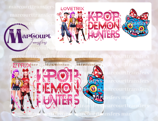 KPOP DEMON HUNTERS LOVETRIX-16 0Z-UV DTF CUP WRAP