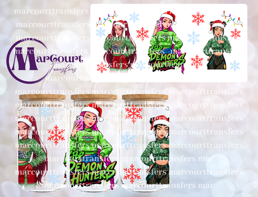 K POP DEMON SNOWFLAKES-16 0Z-UV DTF CUP WRAP