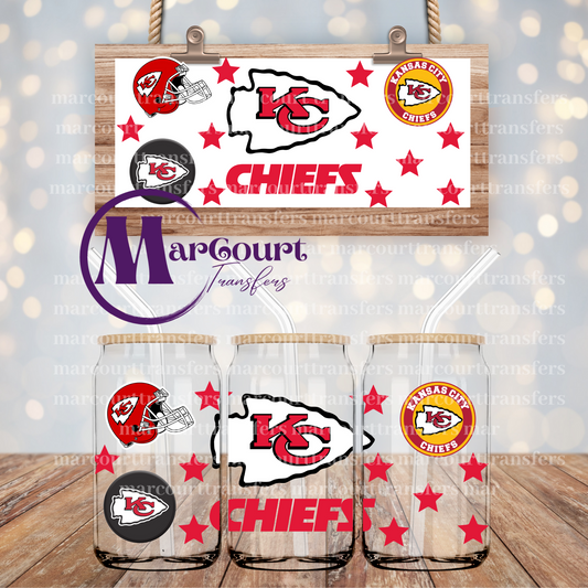 KANSAS CITY CHIEFS-16 0Z-UV DTF CUP WRAP