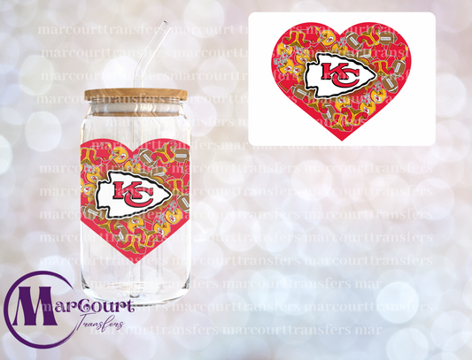 KANSAS CITY CHIEFS HEART DECAL-UV DTF CUP WRAP