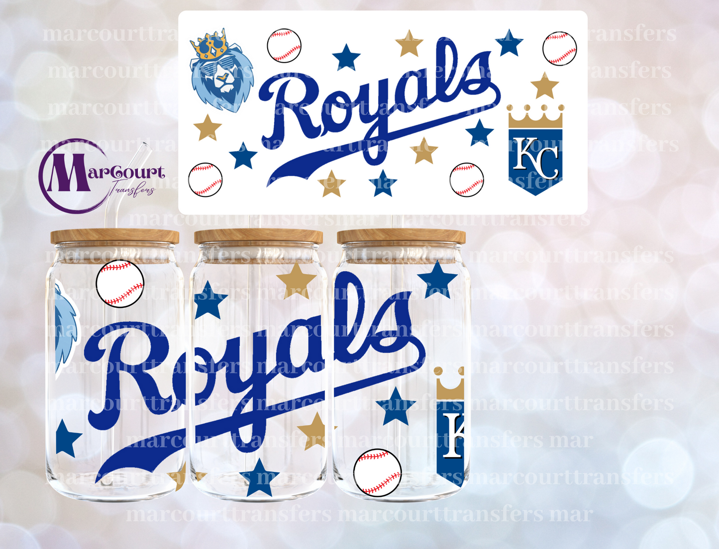 KANSAS CITY ROYALS-16 0Z-UV DTF CUP WRAP