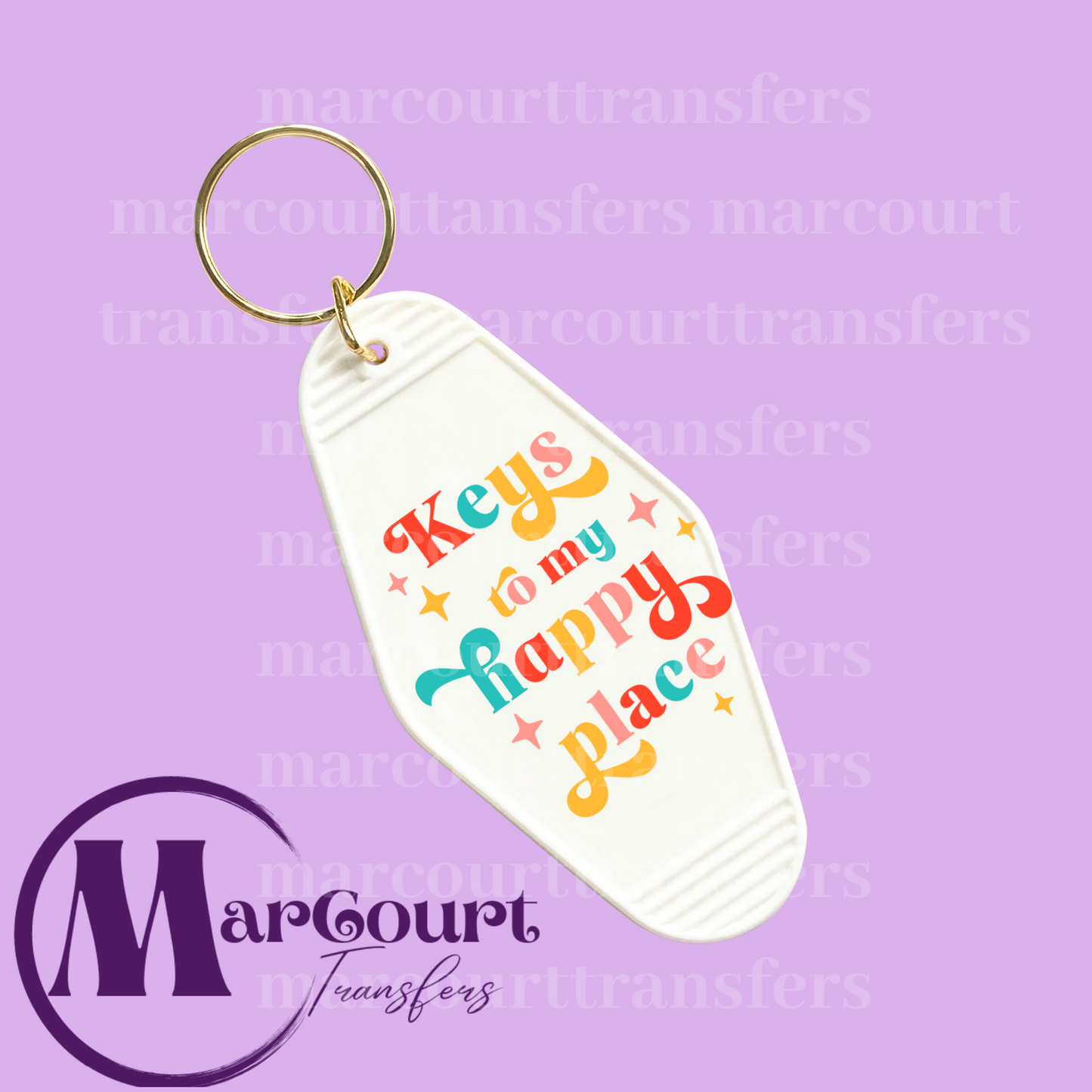 KEYS TO MY HAPPY PLACE-KEYCHAIN-DECAL-UV DTF