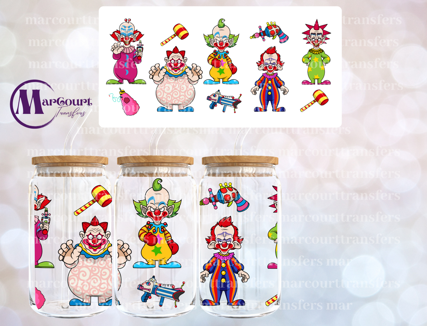 KILLER KLOWNS 2-(CLOWNS)-16 0Z-UV DTF CUP WRAP