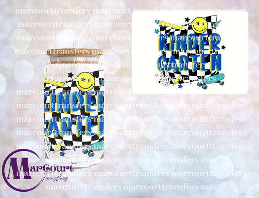 KINDERGARTEN CHECKERED-UV DTF CUP WRAP