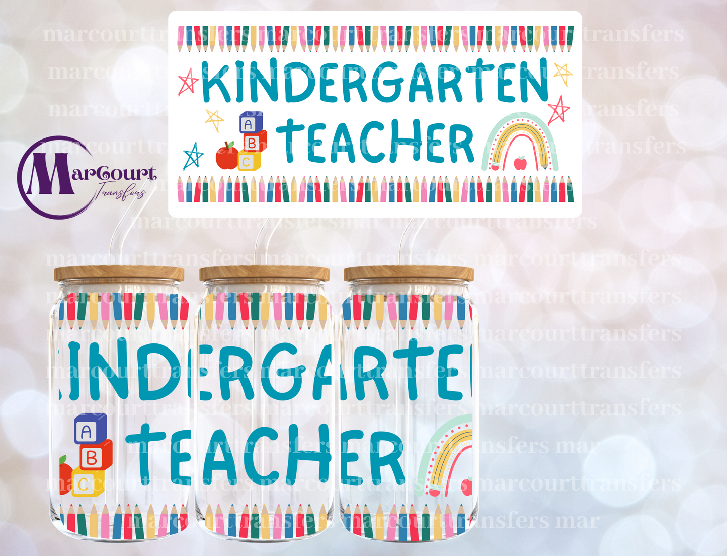 KINDERGARTEN TEACHER-16 0Z-UV DTF CUP WRAP