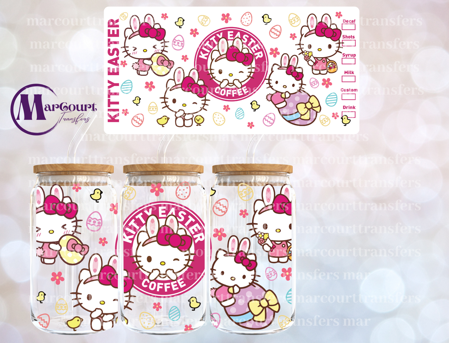 KITTY EASTER-16 0Z-UV DTF CUP WRAP