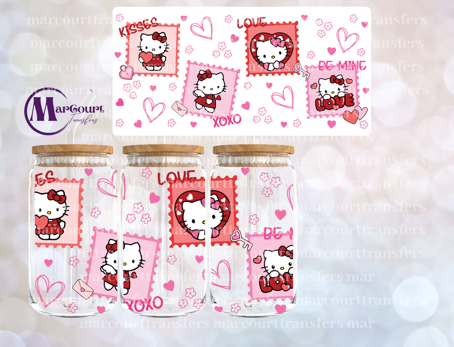 KITTY VALENTINE STAMPS-16 0Z-UV DTF CUP WRAP