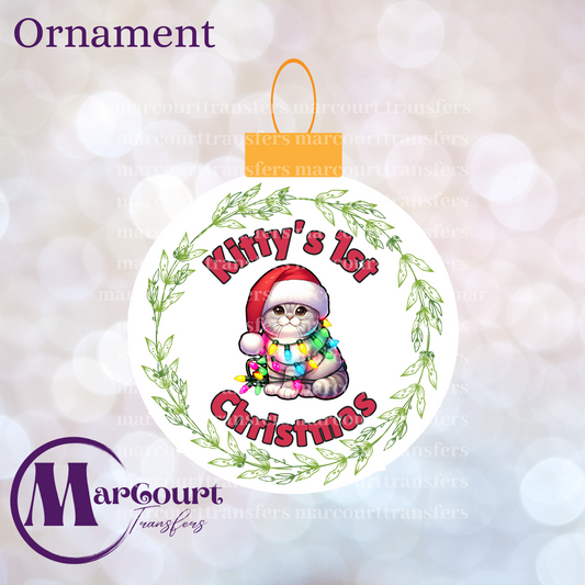KITTY'S 1ST CHRISTMAS ORNAMENT-UV DTF CUP WRAP