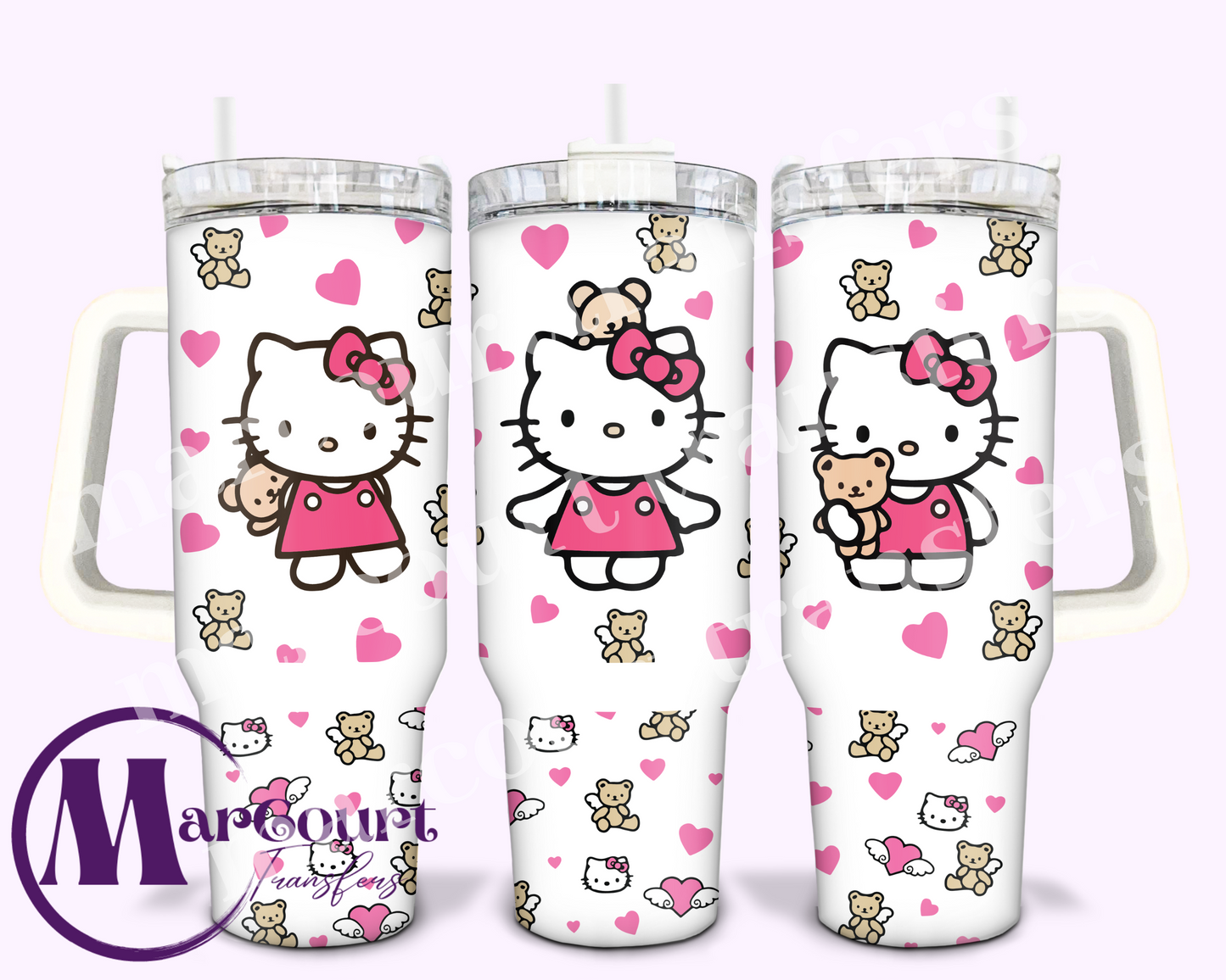 KITTY WITH TEDDY BEARS-40 0Z-UV DTF CUP WRAP