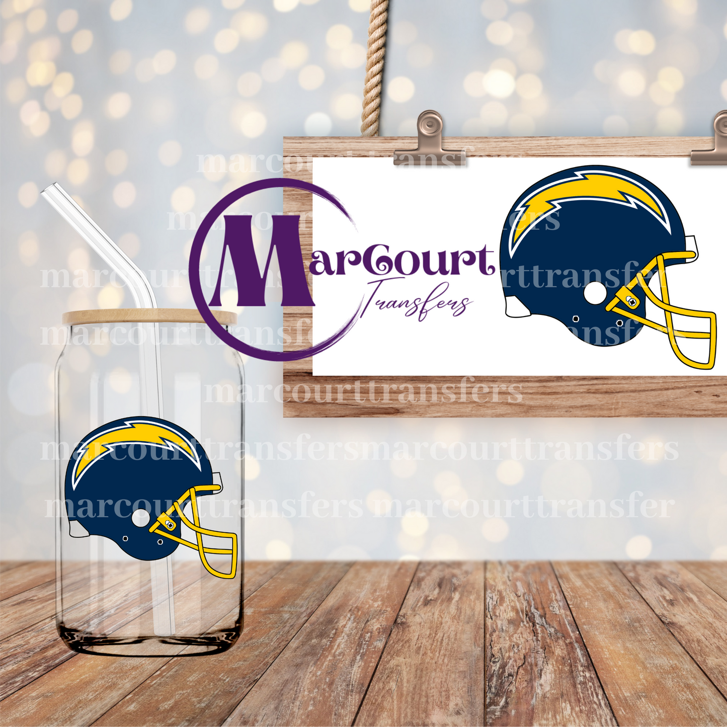 LA CHARGERS-DECAL-UV DTF CUP WRAP