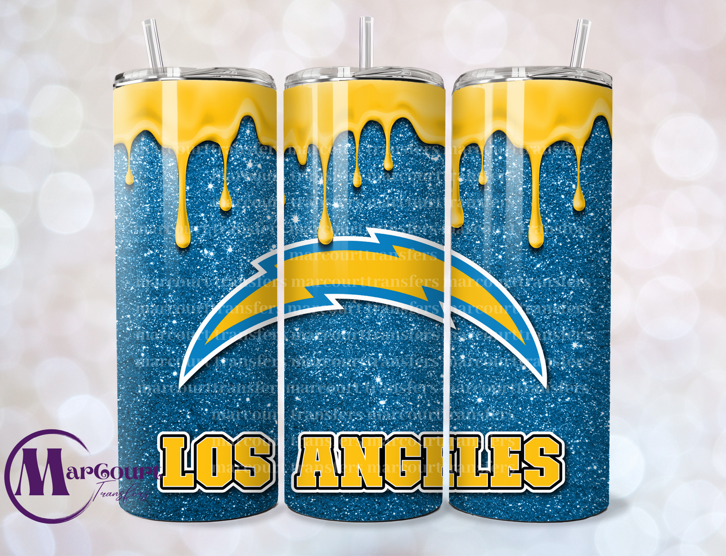 LA CHARGERS-SKINNY TUMBLER TRANSFER