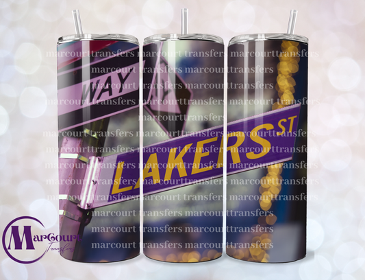 LA LAKERS STREET SIGN-SKINNY TUMBLER TRANSFER