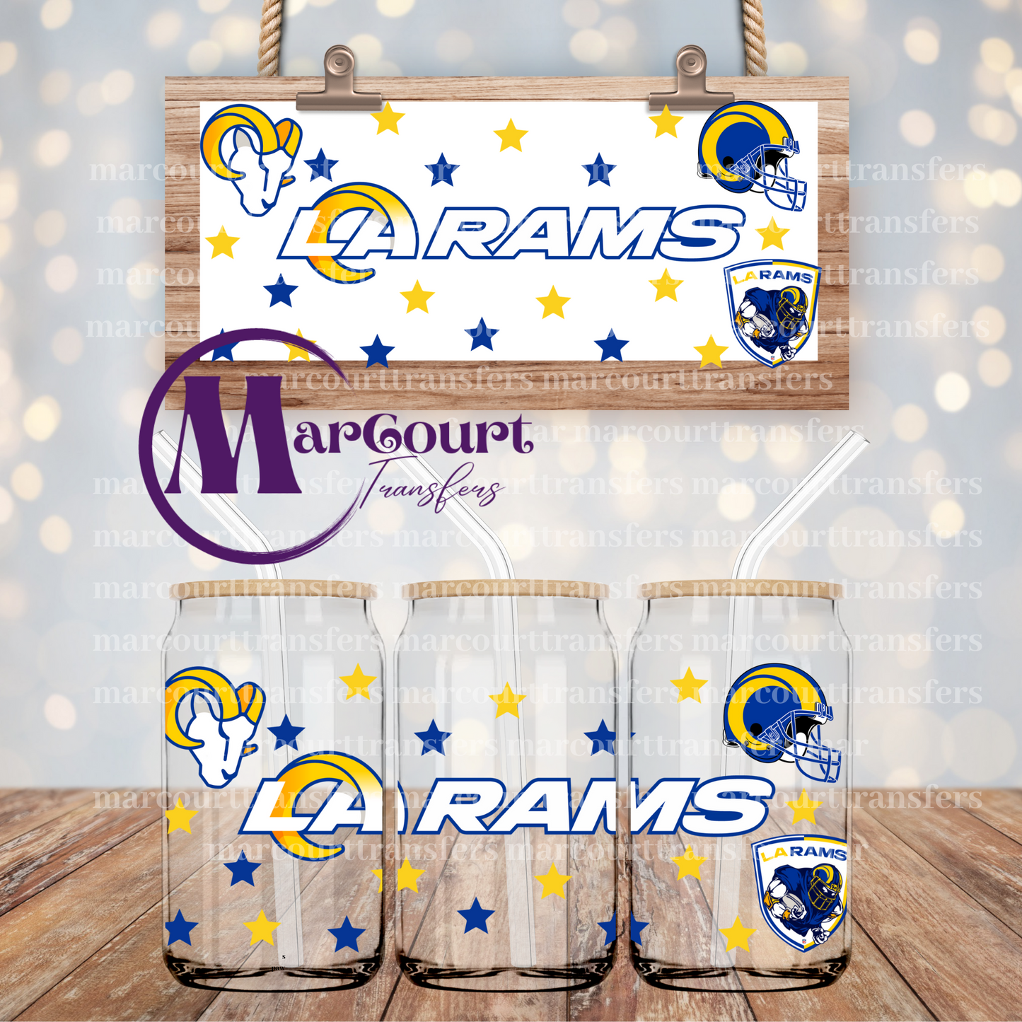 LOS ANGELES RAMS-16 OZ- UV DTF CUP WRAP