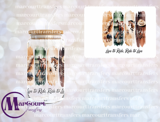 LIVE TO RIDE RIDE TO LIVE-DECAL-UV DTF CUP WRAP
