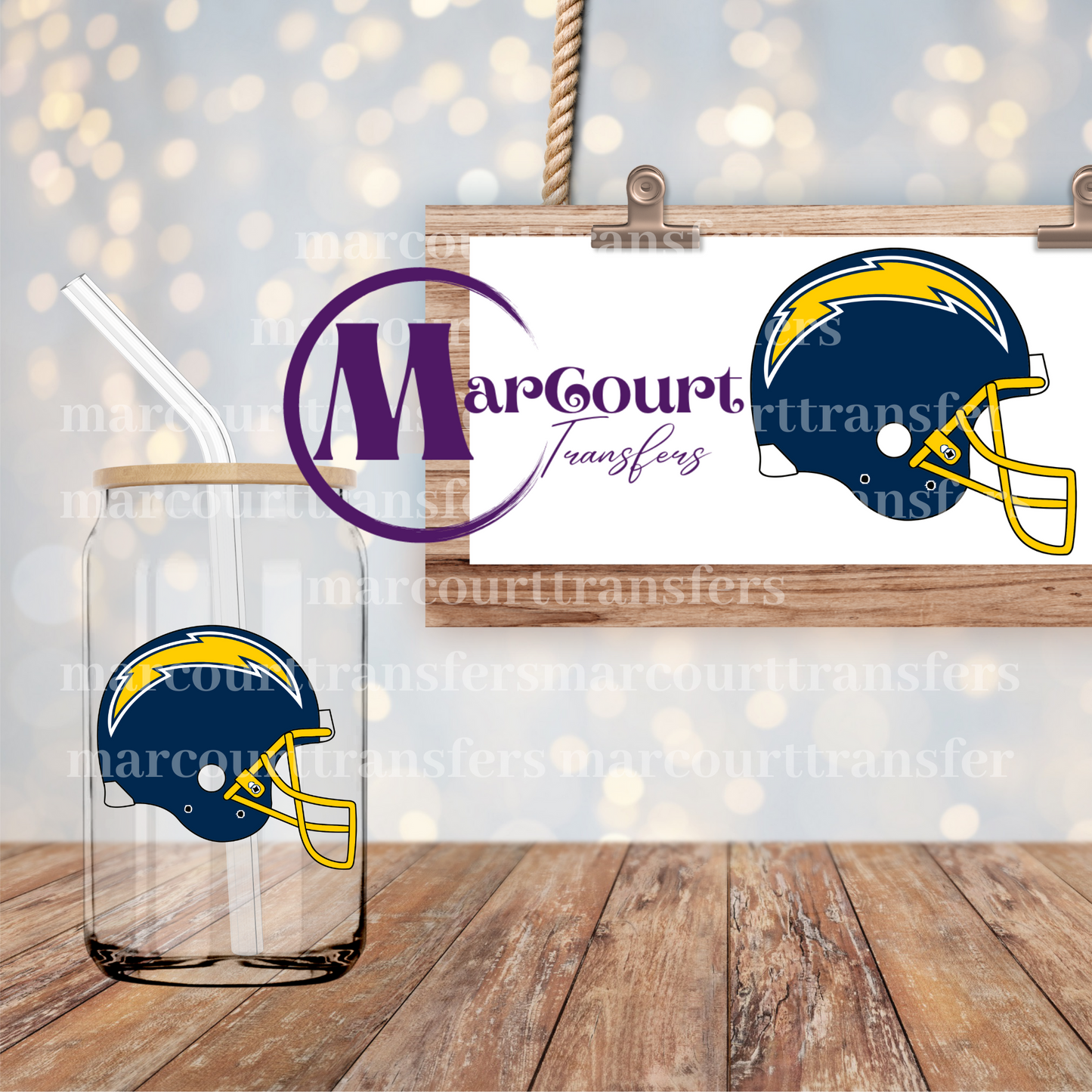 LOS ANGELES CHARGERS DECAL-UV DTF CUP WRAP
