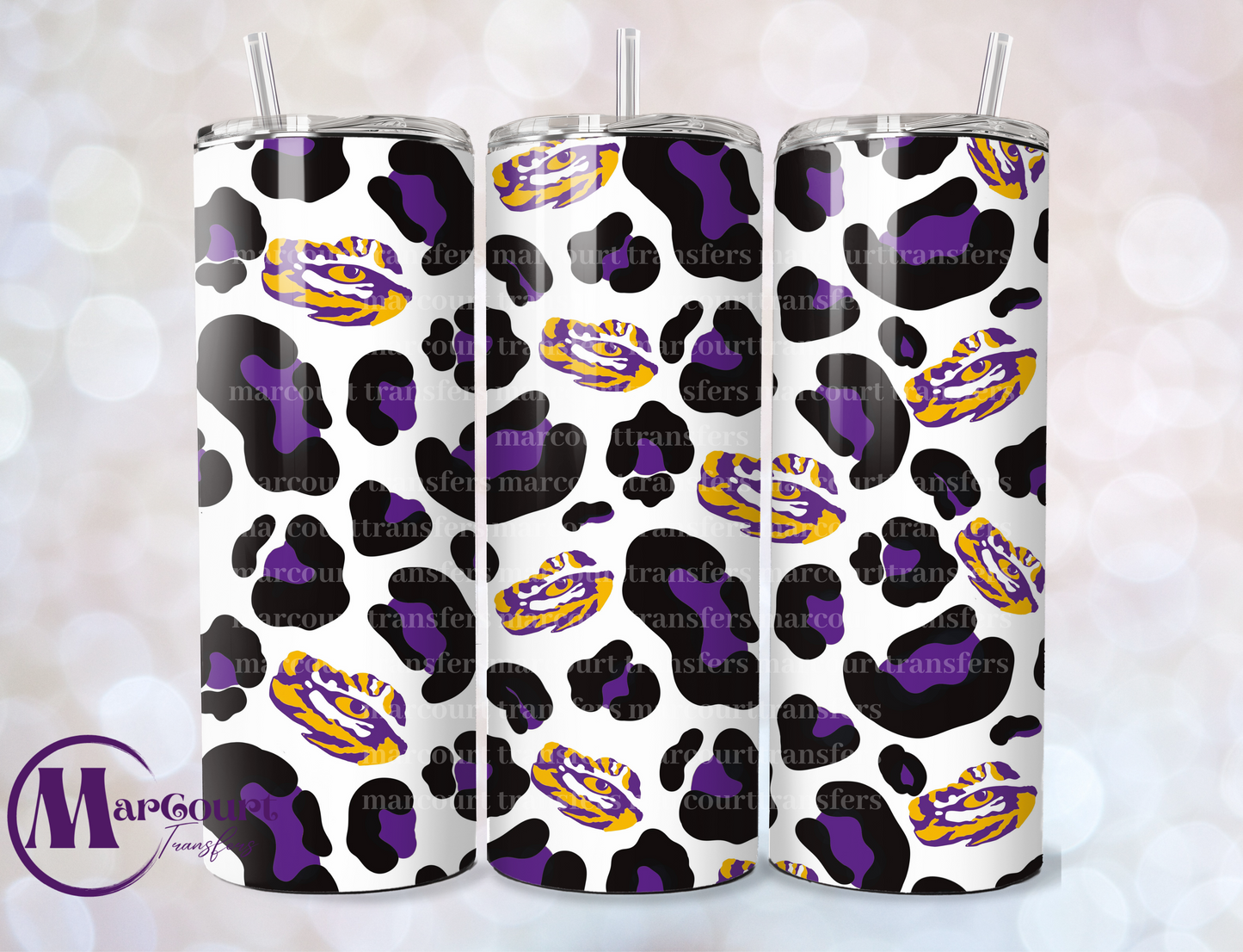 LSU PATTERN-SKINNY TUMBLER TRANSFER