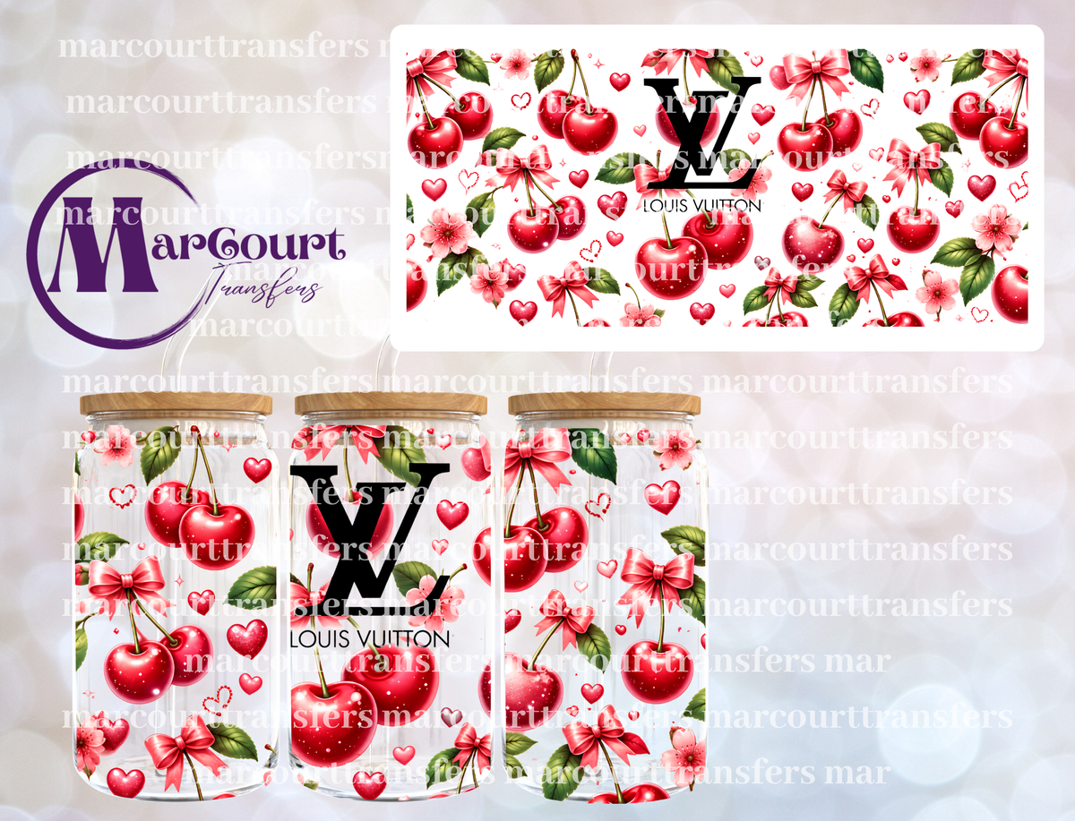 LV CHERRIES-16 0Z-UV DTF CUP WRAP