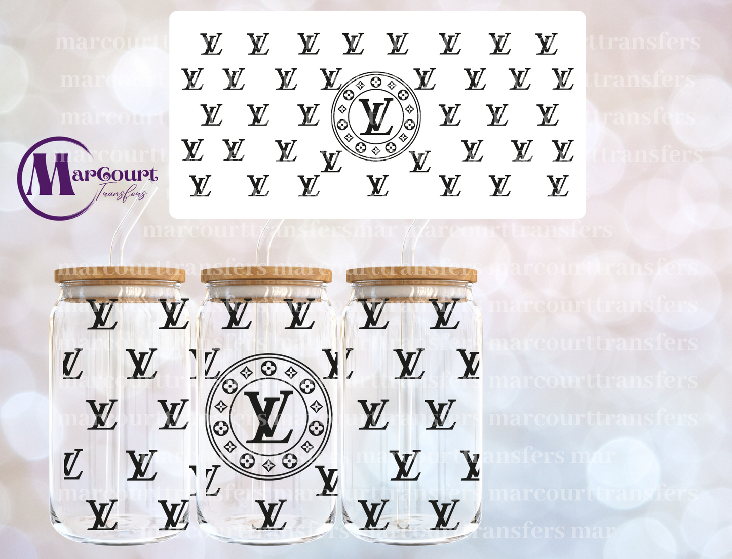 LOUIS INSPIRED CIRCLE LOGO BLACK-16 0Z-UV DTF CUP WRAP