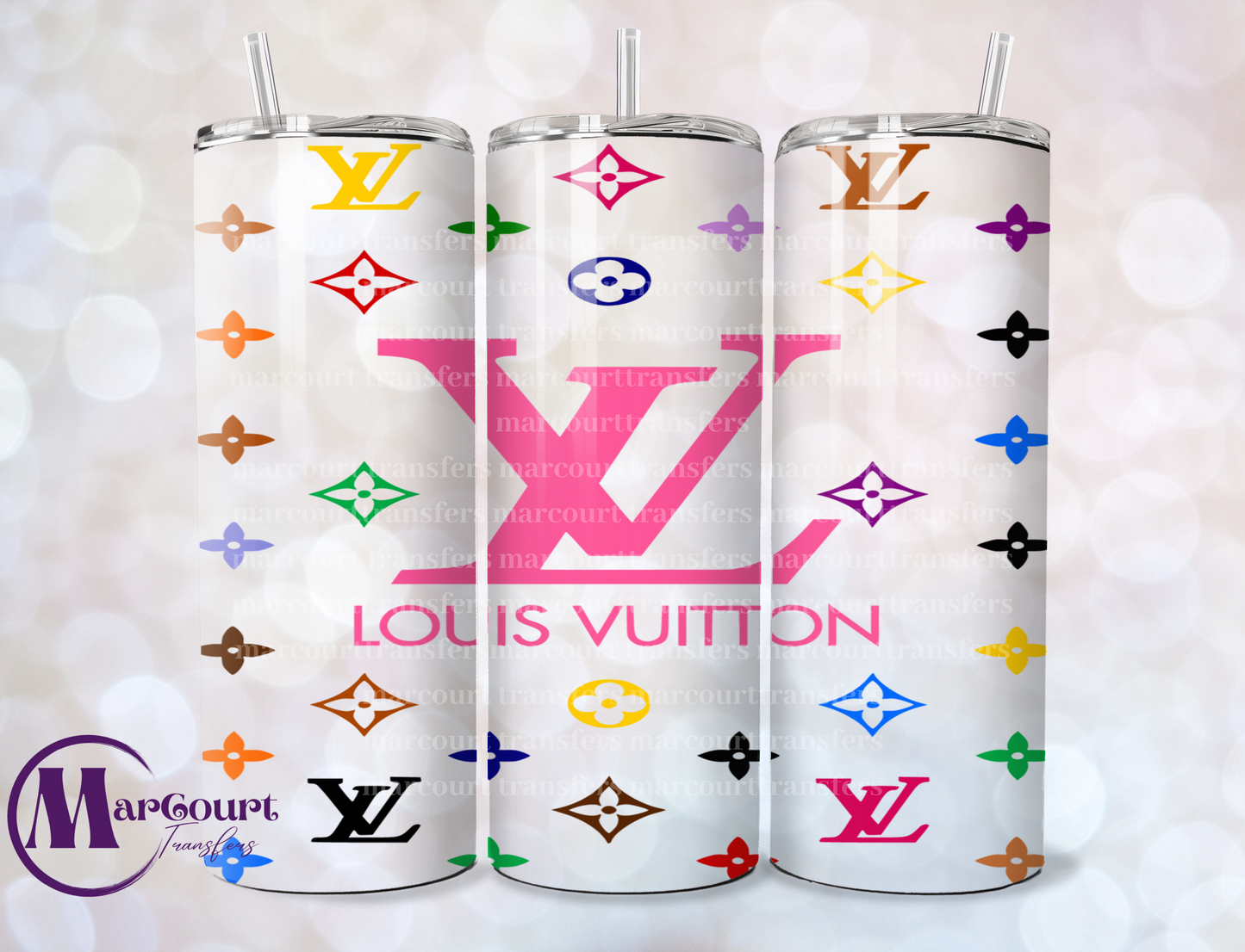 LV INSPIRED COLORED LETTERS-20 OZ-UV DTF CUP WRAP