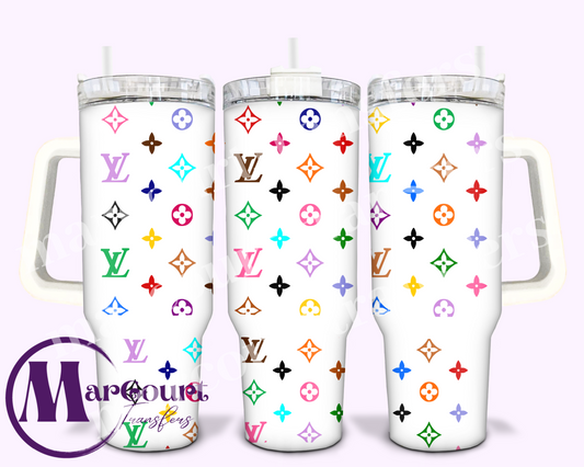 LV INSPIRED COLORED LETTERS-40 0Z-UV DTF CUP WRAP