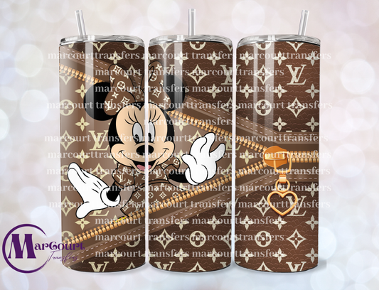 LV MINNIE MOUSE BROWN AND GOLD-SKINNY TUMBLER TRANSFER (SUBLIMATION) (Copy)