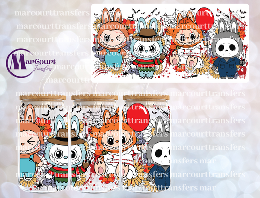 LABUBU HALLOWEEN SLASHER FLORAL-16 0Z-UV DTF CUP WRAP