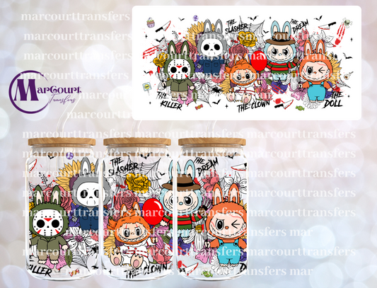 LABUBU HORROR FLORAL-16 0Z-UV DTF CUP WRAP