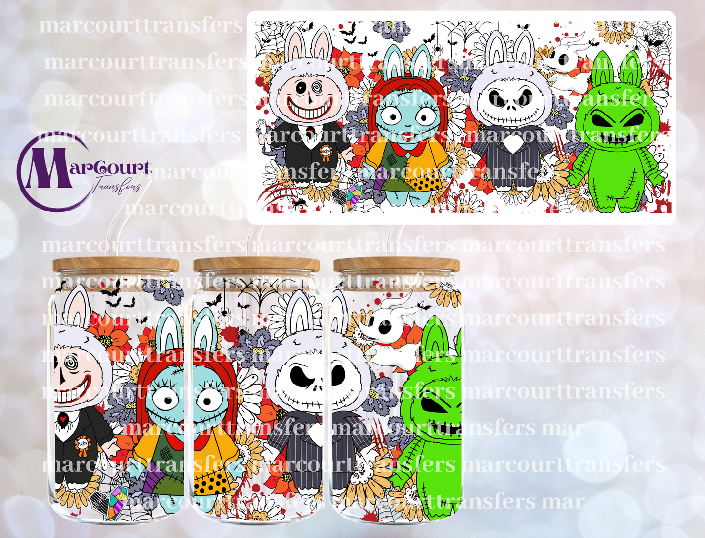 LABUBU NIGHT BEFORE CHRISTMAS-16 0Z-UV DTF CUP WRAP