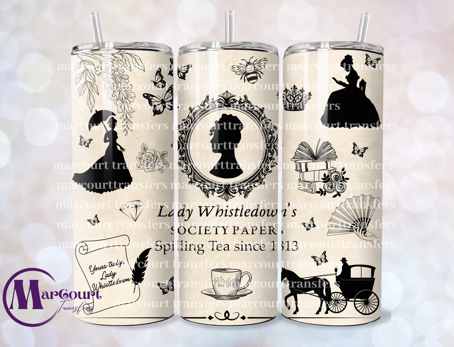 LADY WHISTLEDOWN-SKINNY TUMBLER TRANSFER (SUBLIMATION)