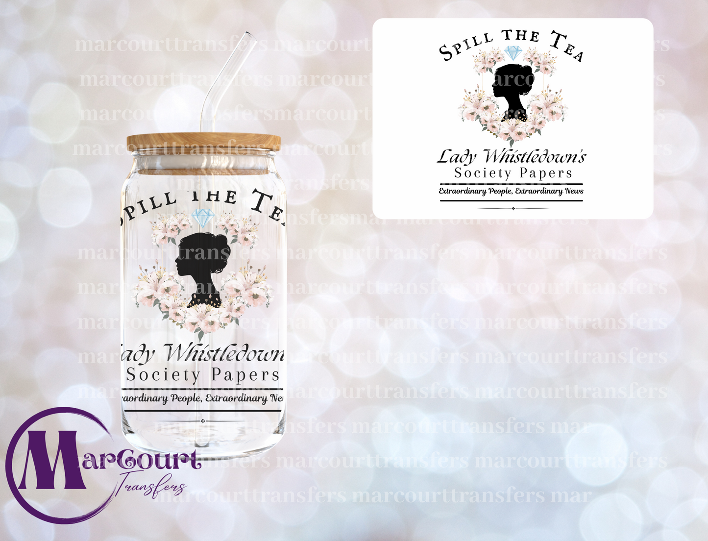LADY WHISTLEDOWN'S SOCIETY PAPERS (FLORAL)-UV DTF CUP WRAP