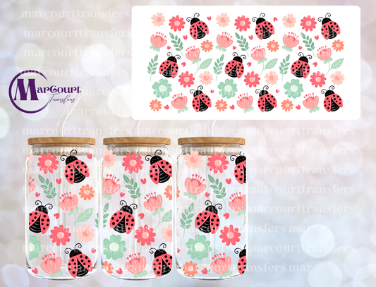 LADYBUG FLORAL WHIMSY-16 0Z-UV DTF CUP WRAP