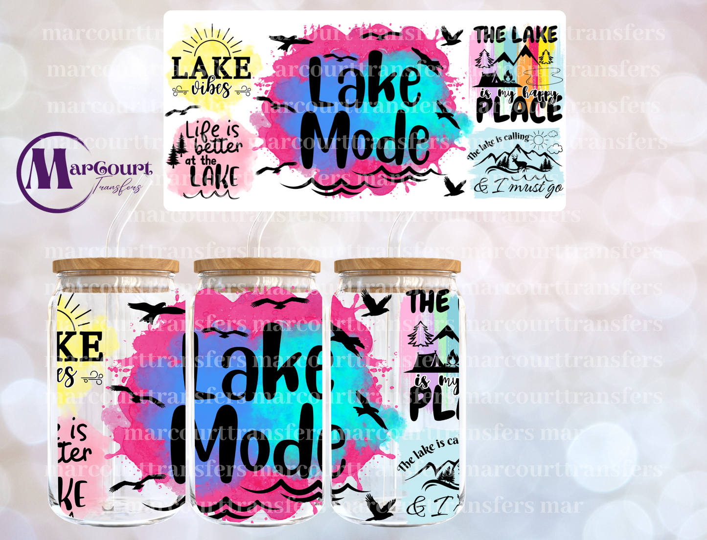 LAKE MODE QUOTES-16 0Z-UV DTF CUP WRAP