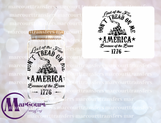LAND OF THE FREE DON'T TREAD ON ME-UV DTF CUP WRAP