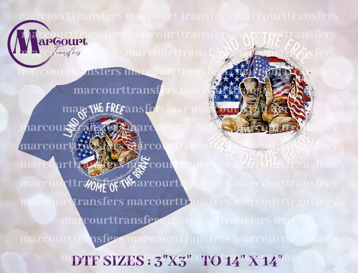 DTF-LAND OF THE FREE HOME OF THE BRAVE