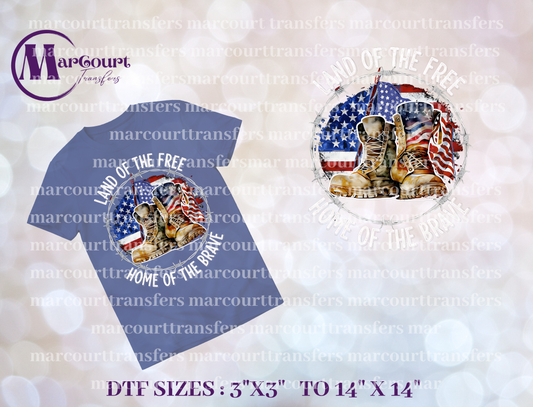 DTF-LAND OF THE FREE HOME OF THE BRAVE