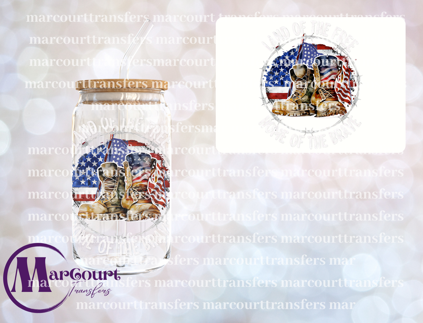 LAND OF THE FREE HOME OF THE BRAVE-UV DTF CUP WRAP
