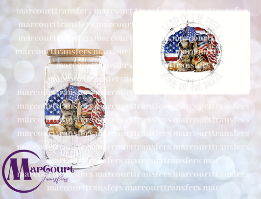 LAND OF THE FREE HOME OF THE BRAVE-UV DTF CUP WRAP