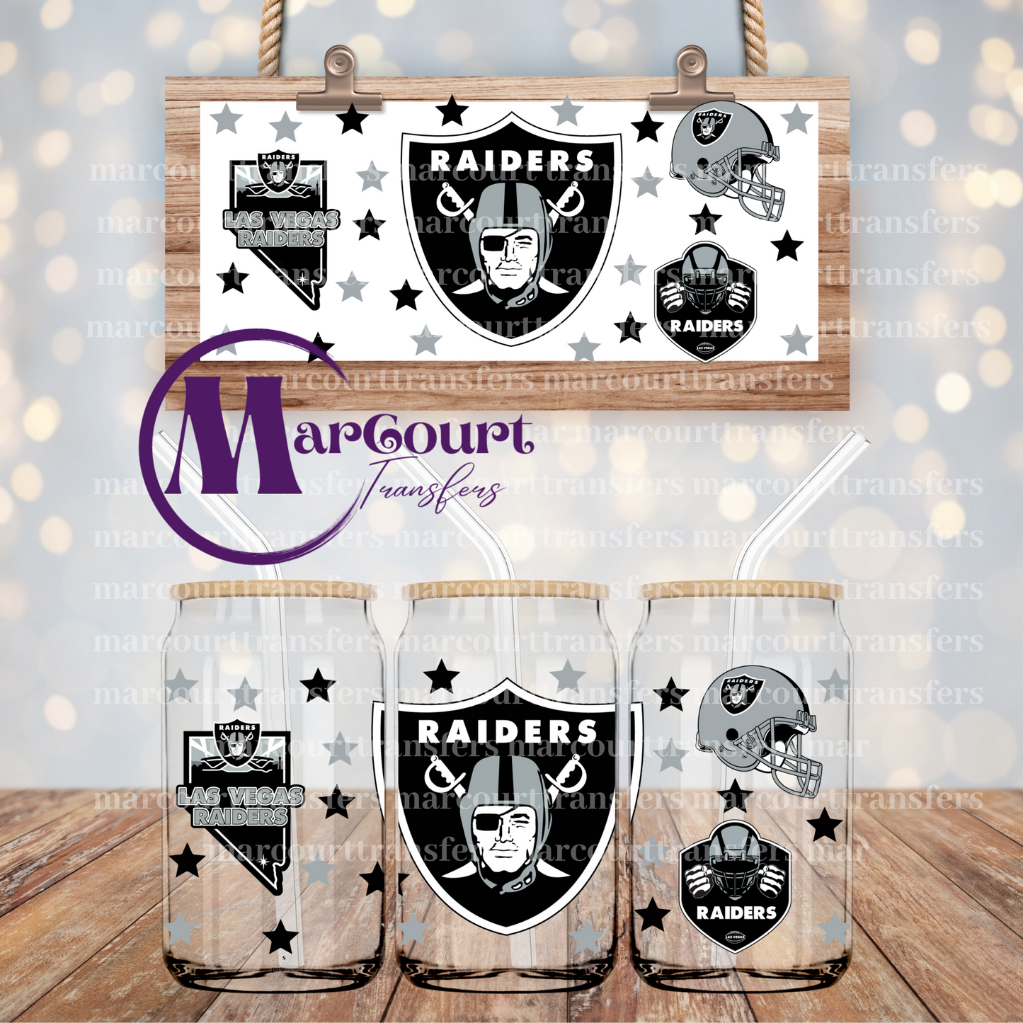 LAS VEGAS RAIDERS-16 0Z-UV DTF CUP WRAP