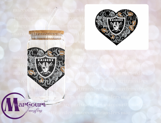 LAS VEGAS RAIDERS HEART DECAL-UV DTF CUP WRAP