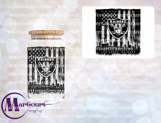 LAS VEGAS RAIDERS SKYLINE AND FLAG-UV DTF CUP WRAP
