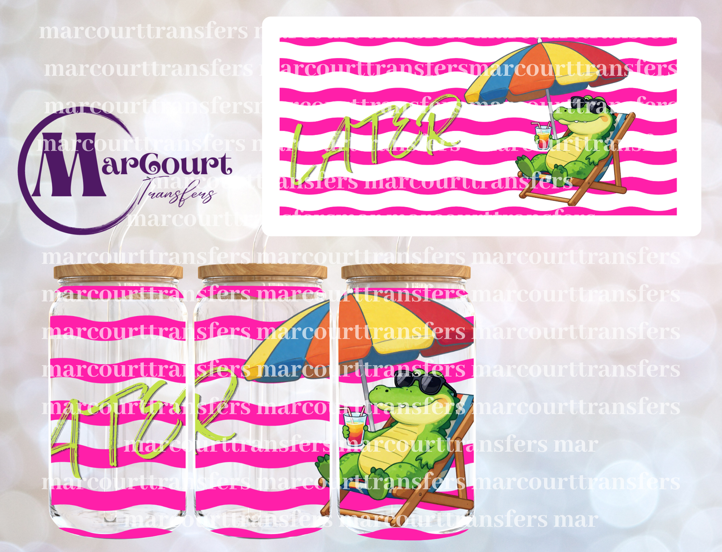 LATER ALLIGATOR-16 0Z-UV DTF CUP WRAP