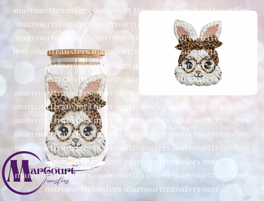 LEOPARD BOW FAUX YARN BUNNY-DECAL-UV DTF CUP WRAP