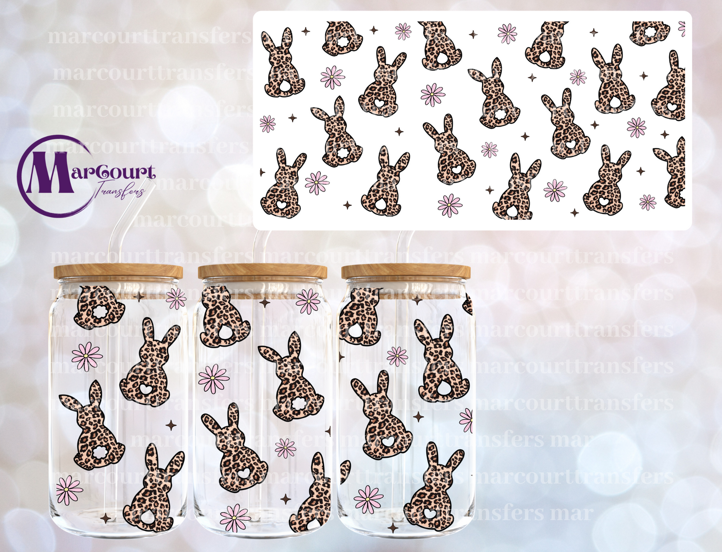 LEOPARD PEEPS-16 0Z-UV DTF CUP WRAP