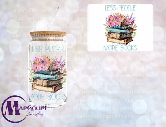 LESS PEOPLE MORE BOOKS-DECAL-UV DTF CUP WRAP