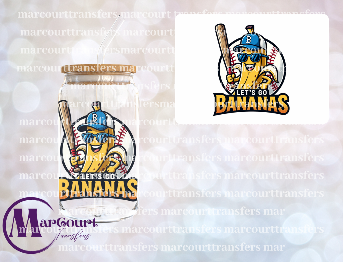 LET'S GO BANANAS BASEBALL-UV DTF CUP WRAP