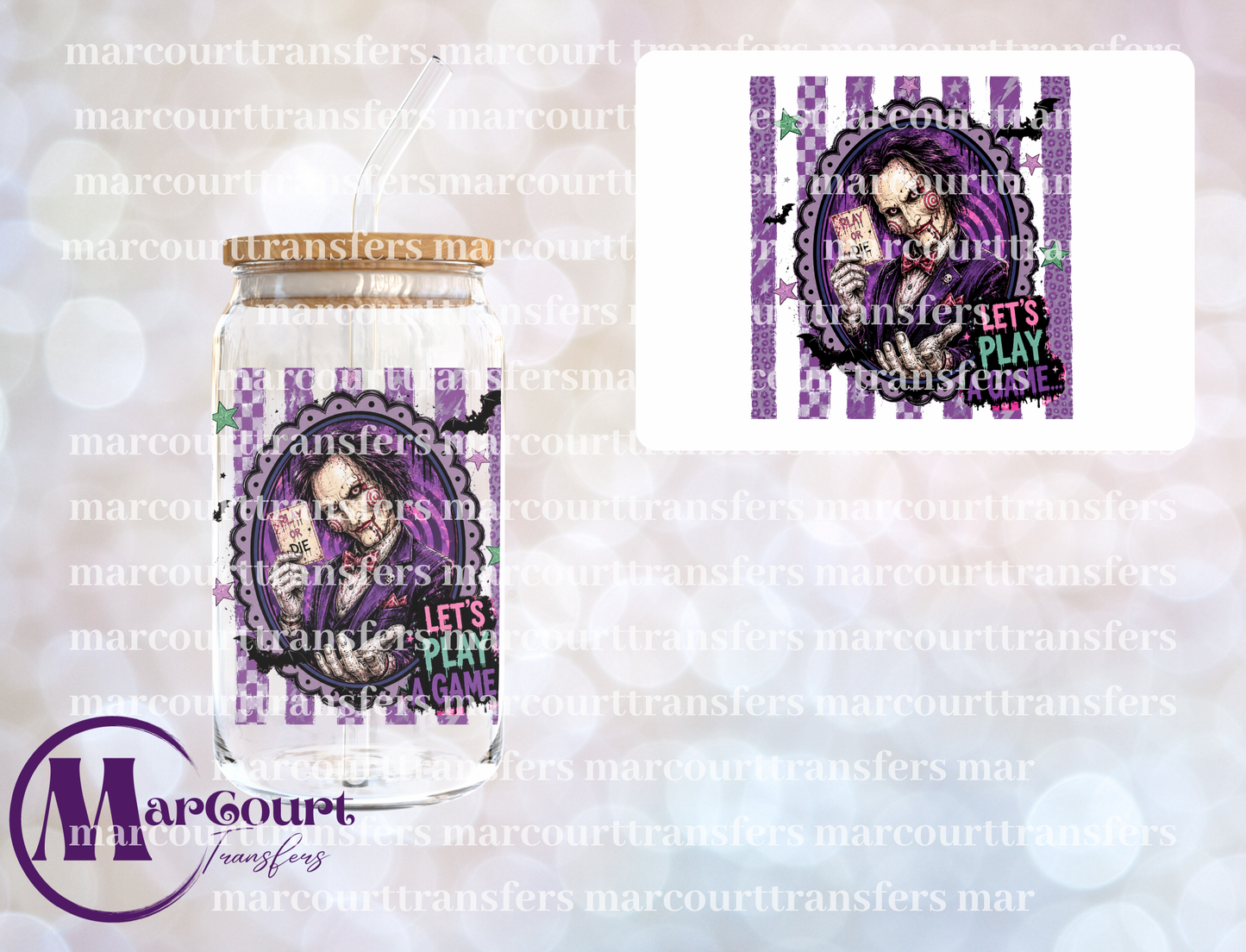 LET'S PLAY A GAME-UV DTF CUP WRAP