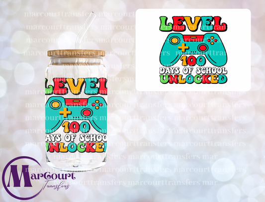 LEVEL 100 DAYS OF SCHOOL-DECAL-UV DTF CUP WRAP