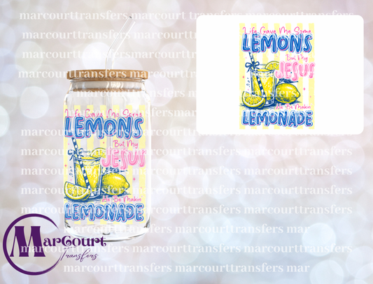 LIFE GAVE ME LEMONS JESUS MAKIN LEMONADE-DECAL-UV DTF CUP WRAP
